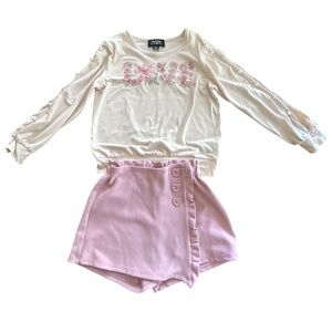 Shorts and Long Sleeve Blouse Set